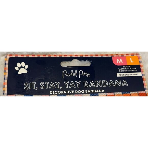 Set of 2 Packed Party Multicolor Dog Bandanas For Pets 20-90 lbs. Sizes M/L - Picture 10 of 10
